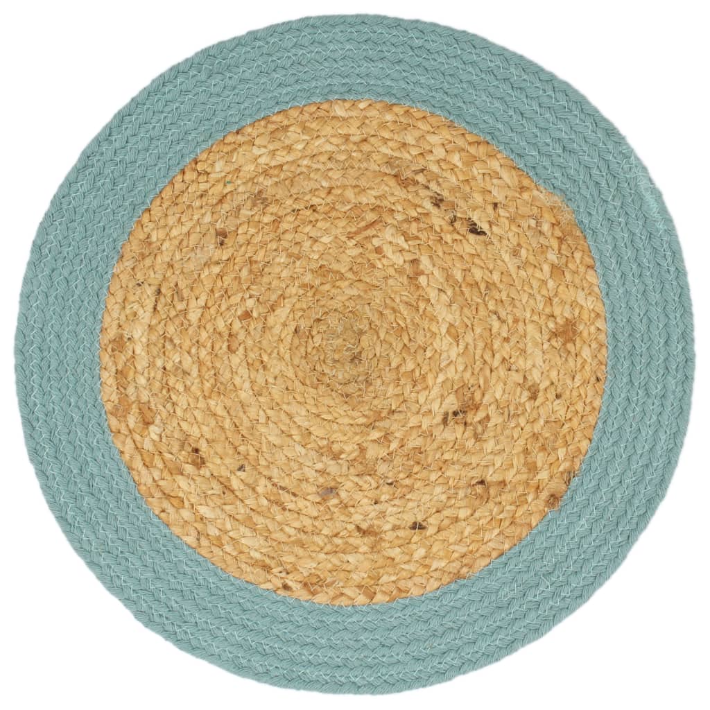 Vidaxl Placemats 6 ST 38 cm Jute et Coton bien sûr et vert