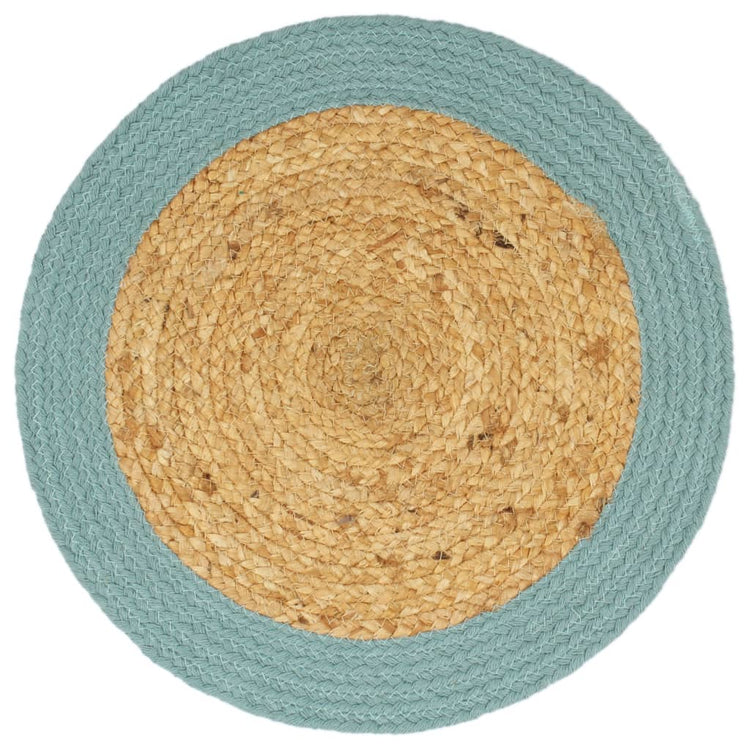 Vidaxl Placemats 6 ST 38 cm Jute et Coton bien sûr et vert
