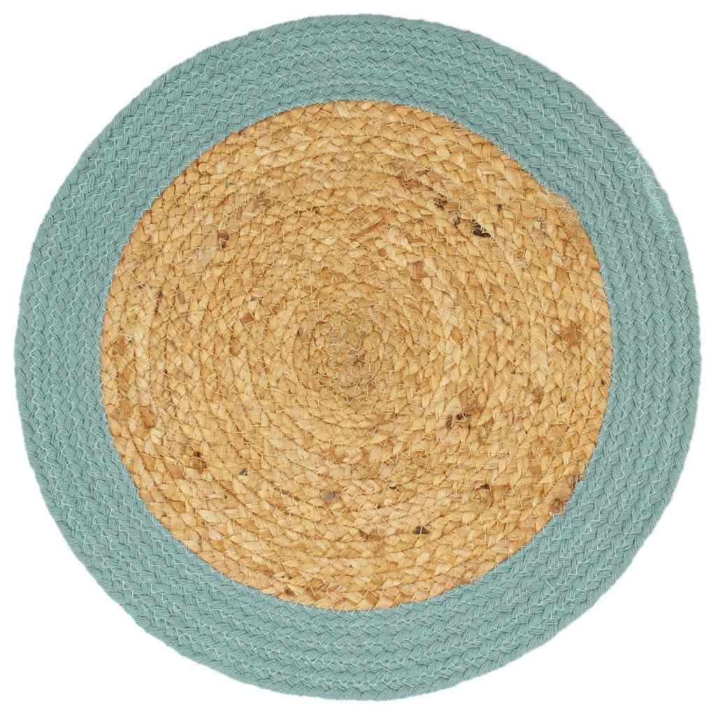 Vidaxl Placemats 6 ST 38 cm Jute et Coton bien sûr et vert