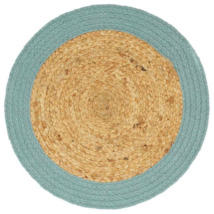 Vidaxl Placemats 6 ST 38 cm Jute et Coton bien sûr et vert