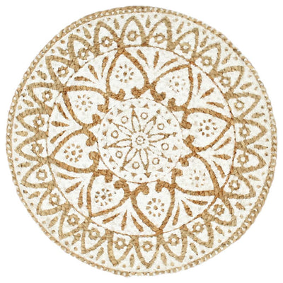Vidaxl Placemats 4 Sts Round 38 cm Jute blanc