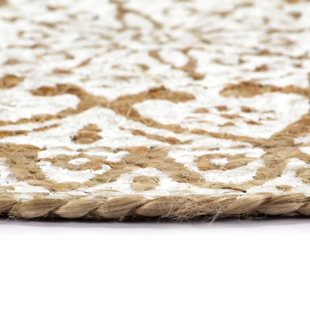 Vidaxl Placemats 4 Sts Round 38 cm Jute blanc