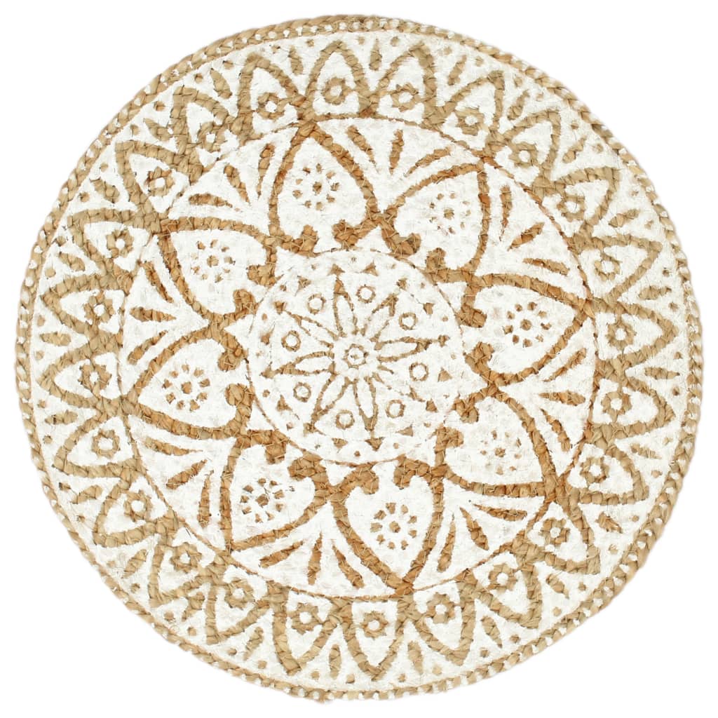Vidaxl Placemats 6 Sts Round 38 cm Jute White