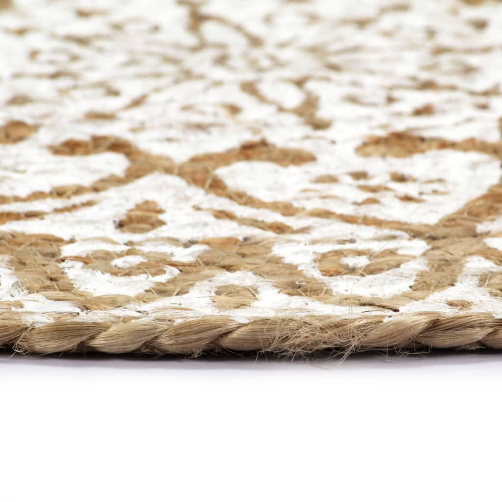 Vidaxl Placemats 6 Sts Round 38 cm Jute White