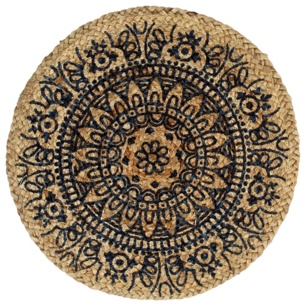 Vidaxl Placemats 4 Sts environ 38 cm Jute Bleu foncé