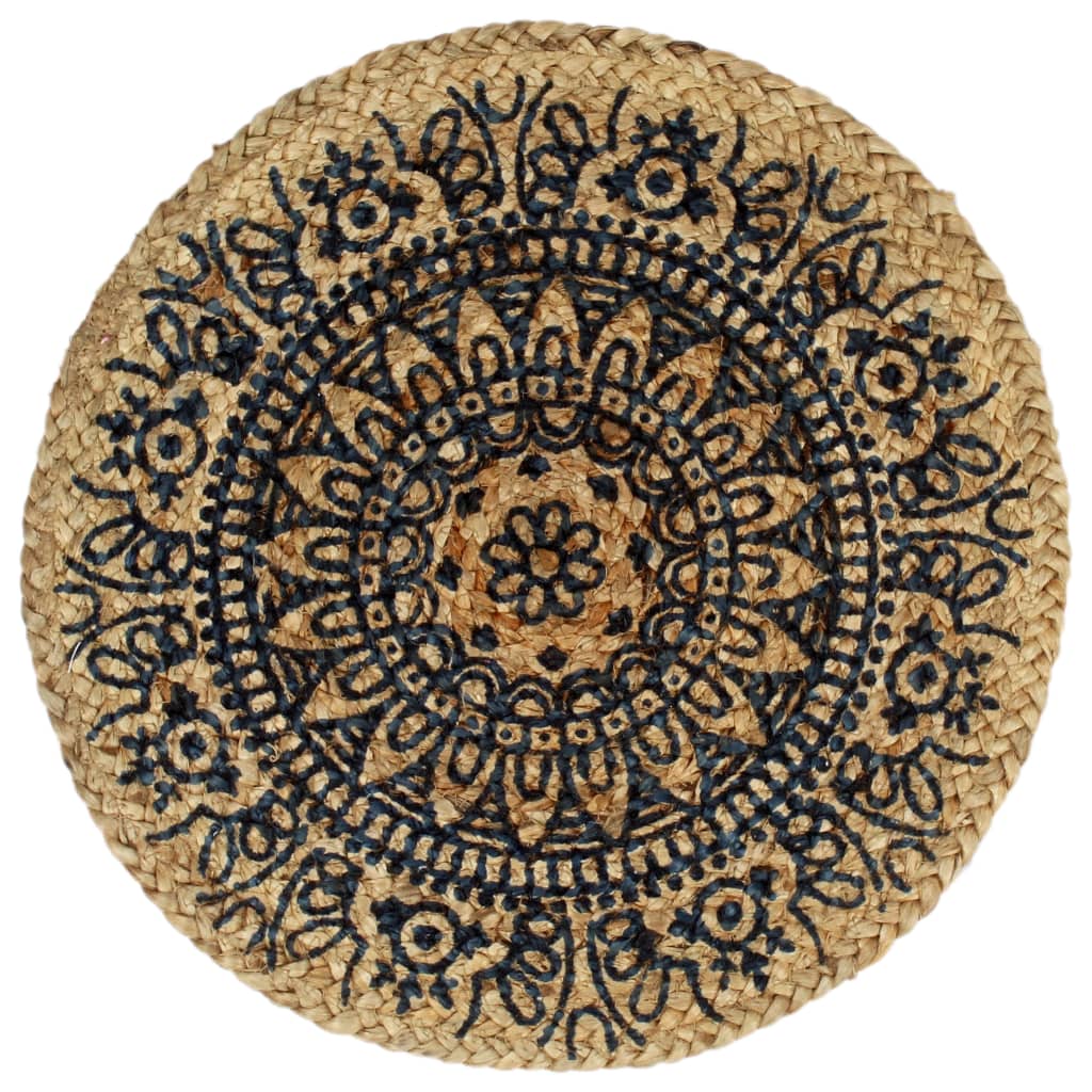 Vidaxl Placemats 6 Sts autour de 38 cm de jute bleu foncé
