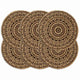 Vidaxl Placemats 6 Sts Round 38 cm Jute Dark Brown