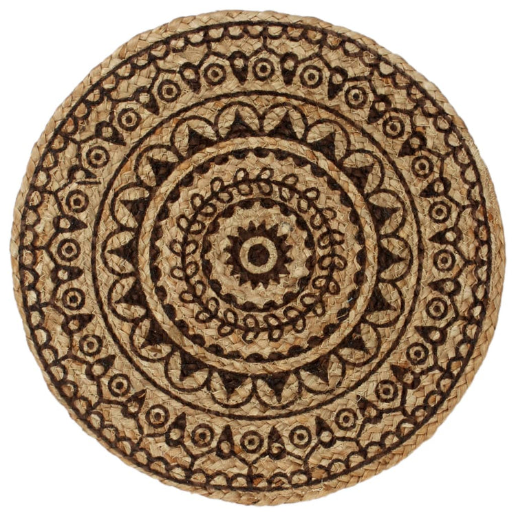 Vidaxl Placemats 6 Sts Round 38 cm Jute Dark Brown