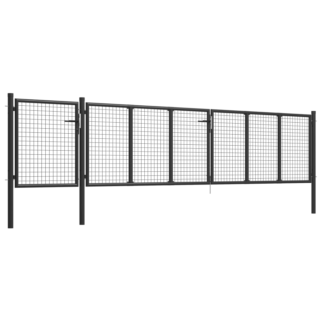 Port vidaxl 500x100 cm anthracite en acier