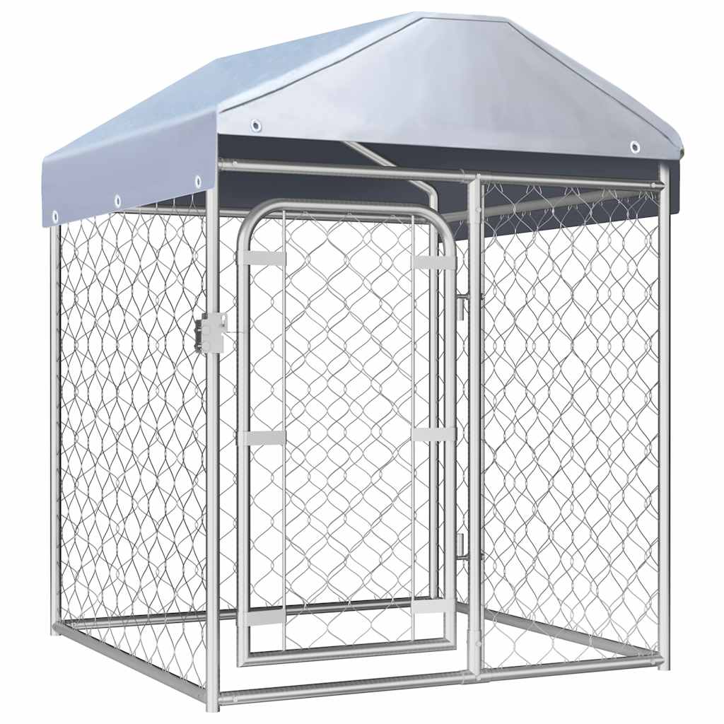 Vidaxl Chienne de chien pour l'extérieur avec toit 100x100x125 cm