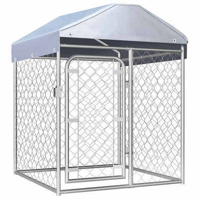 Vidaxl Chienne de chien pour l'extérieur avec toit 100x100x125 cm