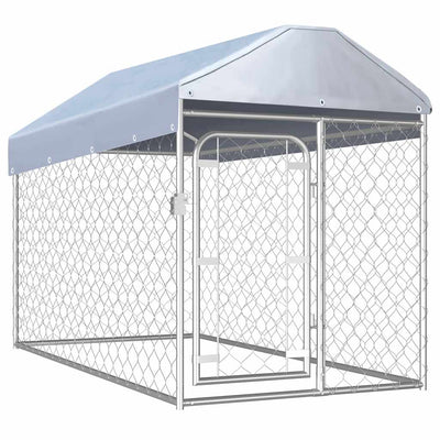 Vidaxl Chienne de chien pour l'extérieur avec le toit 200x100x125 cm
