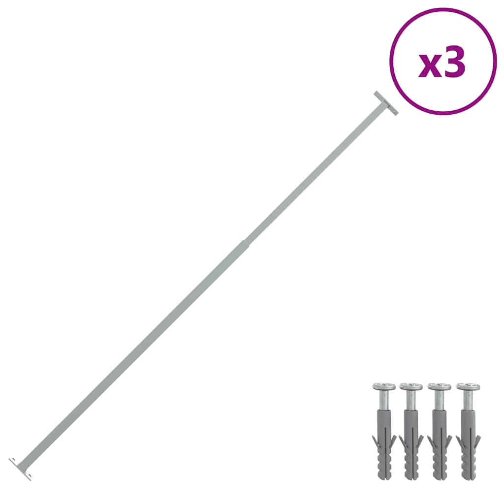 Vidaxl Barrièresangen Réglable 3 PCS 710-1200 mm