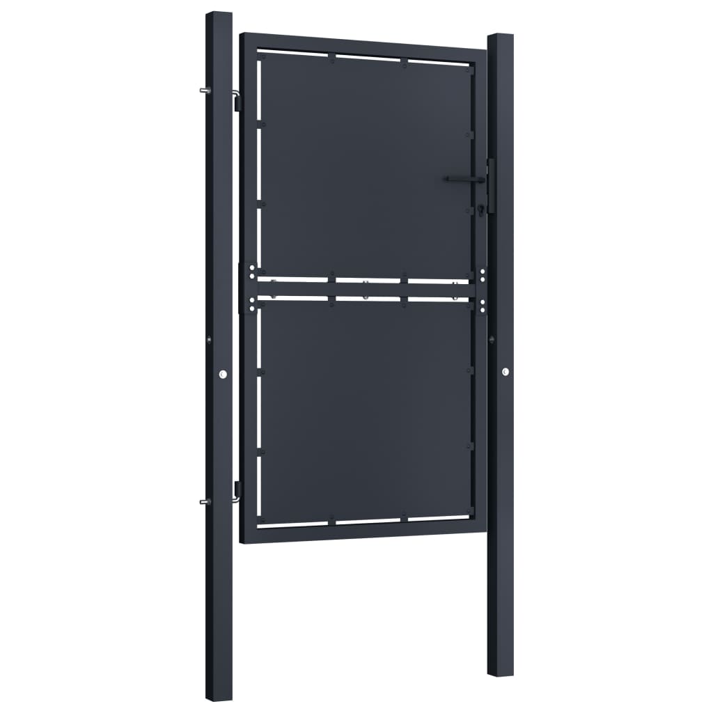 Port vidaxl 100x200 cm anthracite en acier