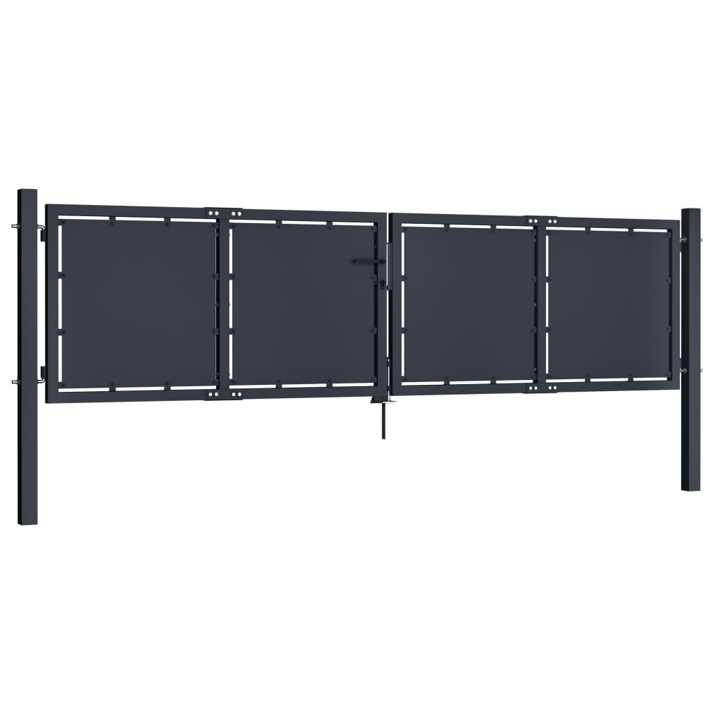Port vidaxl 300x100 cm anthracite en acier
