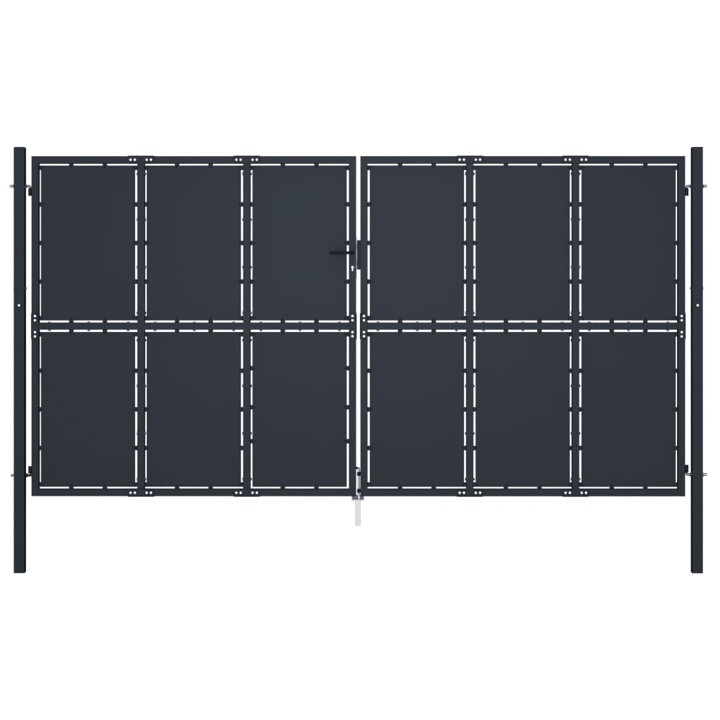 Port vidaxl 400x175 cm anthracite en acier
