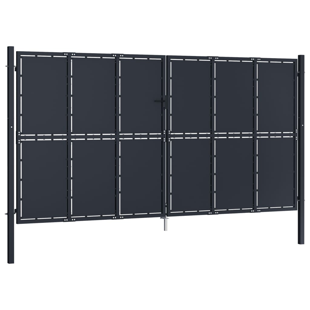 Port vidaxl 400x175 cm anthracite en acier