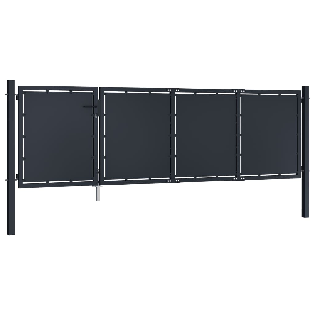 Port vidaxl 350x100 cm anthracite en acier