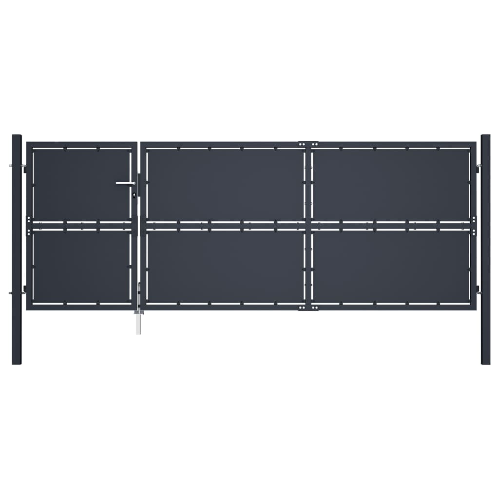 Port vidaxl 350x125 cm anthracite en acier