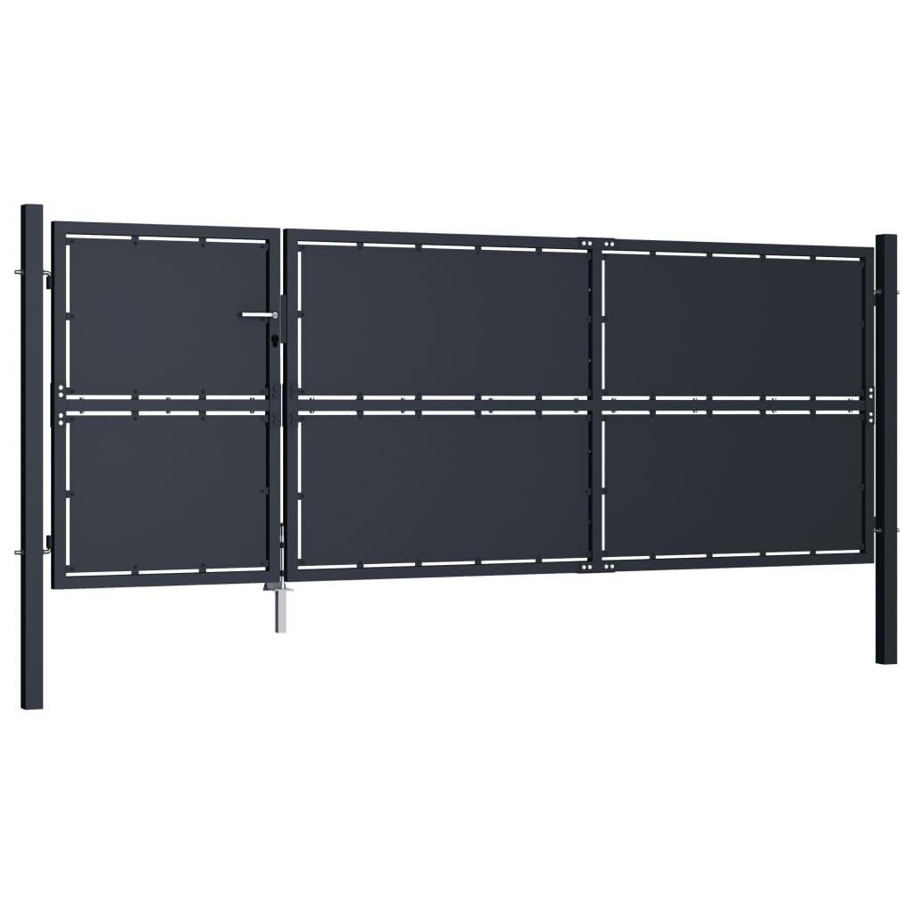 Port vidaxl 350x125 cm anthracite en acier