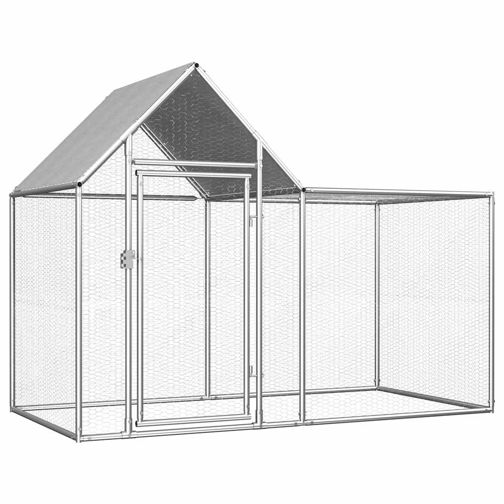 Vidaxl Chicken Run 2x1x1,5 m Galvanisé en acier