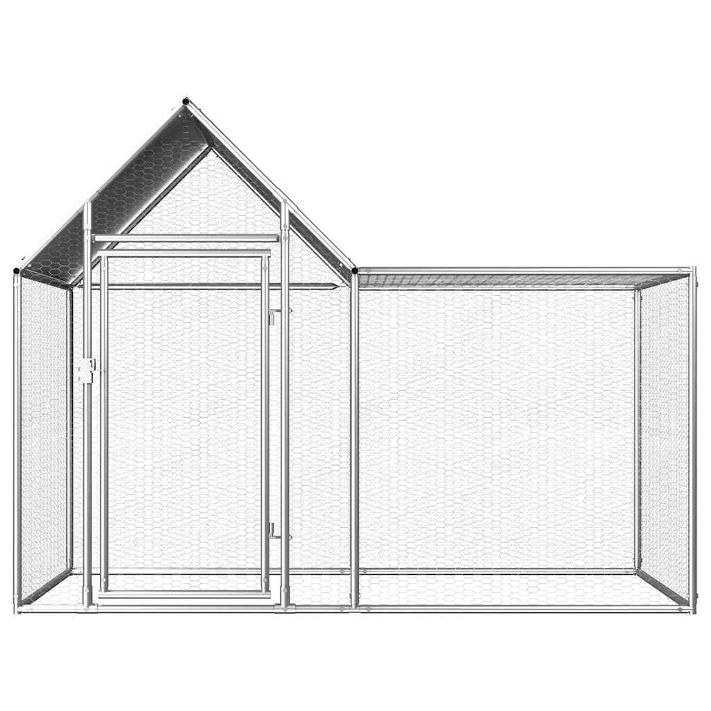 Vidaxl Chicken Run 2x1x1,5 m Galvanisé en acier