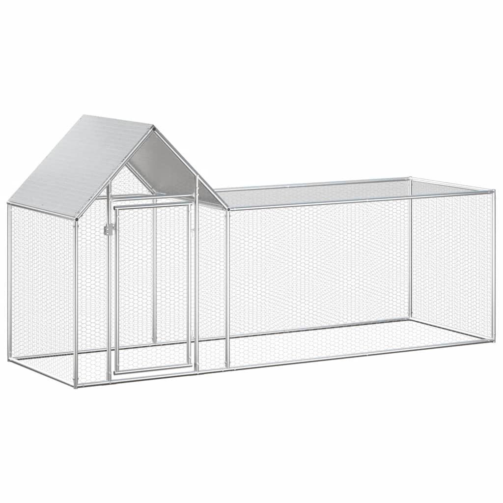 Vidaxl Chicken Run 3x1x1,5 m Galvanisé en acier