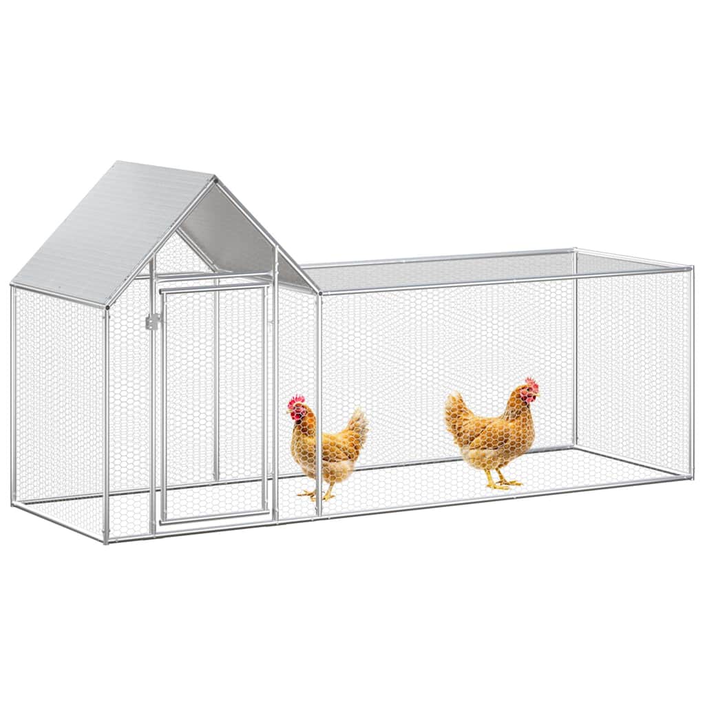 Vidaxl Chicken Run 3x1x1,5 m Galvanisé en acier