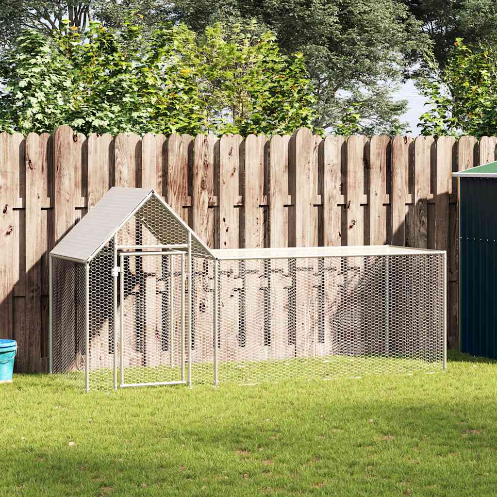 Vidaxl Chicken Run 3x1x1,5 m Galvanisé en acier