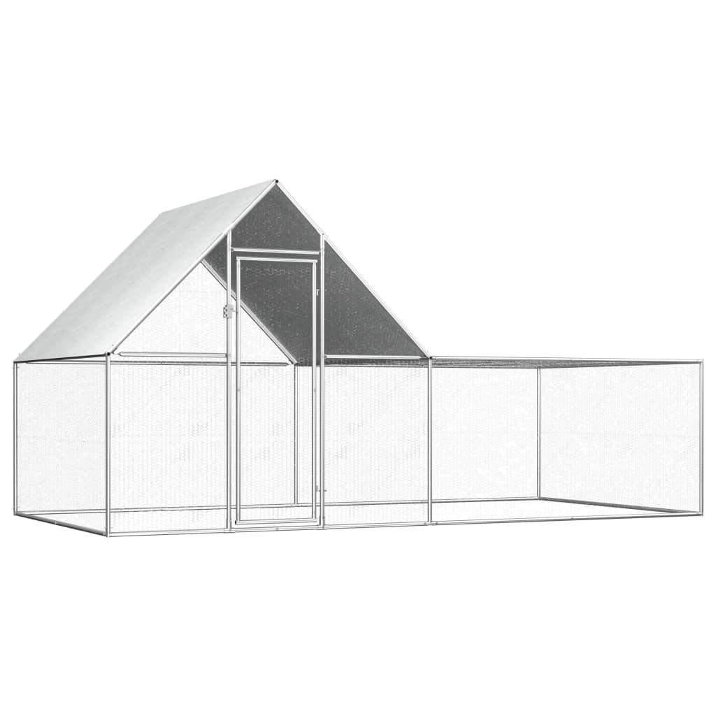 Vidaxl Chicken Run 4x2x2 M Galvanisé Steel