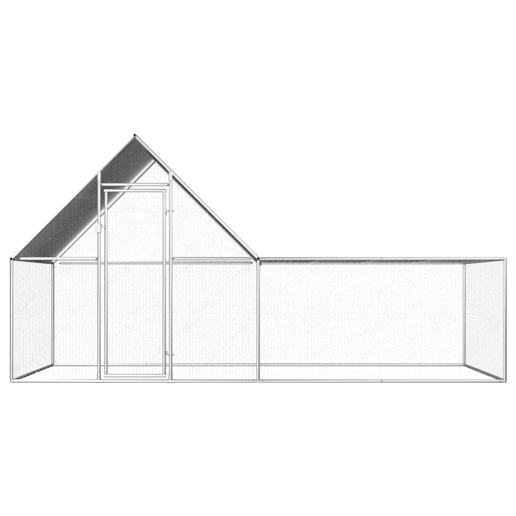 Vidaxl Chicken Run 4x2x2 M Galvanisé Steel