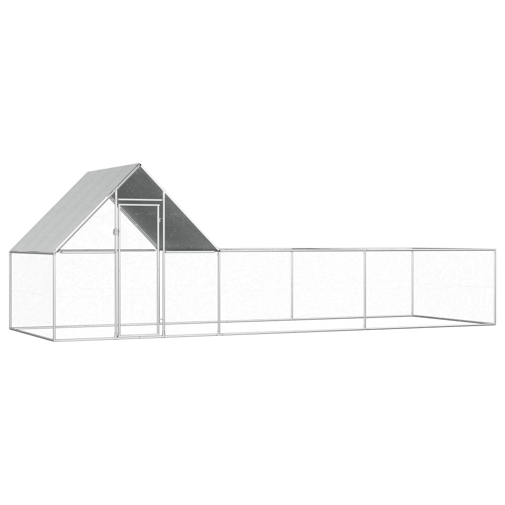 Vidaxl Chicken Run 6x2x2 M Galvanisé Steel