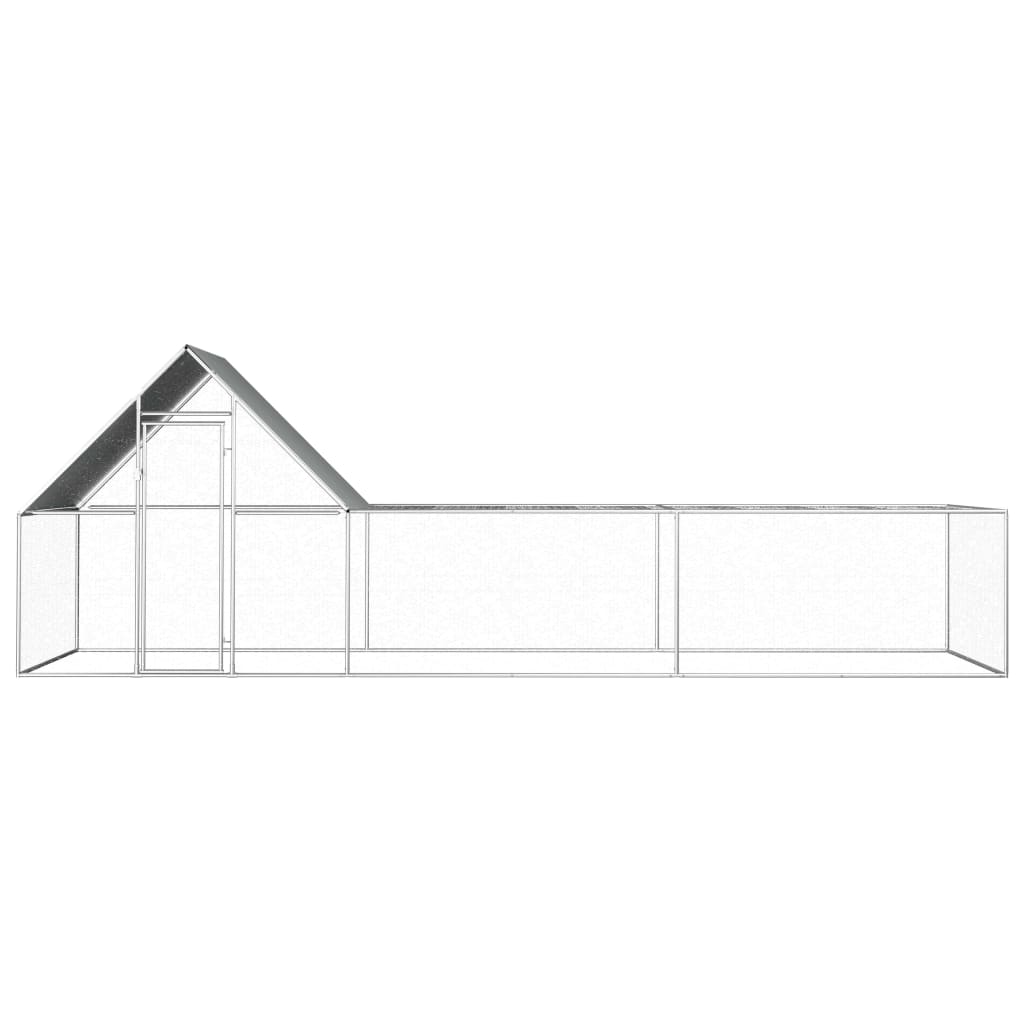 Vidaxl Chicken Run 6x2x2 M Galvanisé Steel