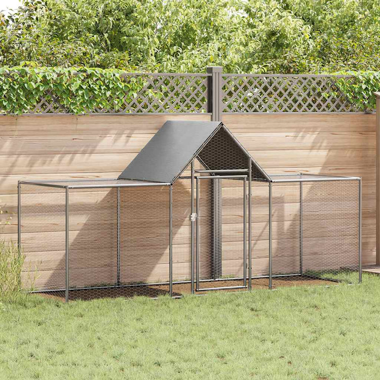 Vidaxl Chicken Run 3x1x1,5 m Galvanisé en acier