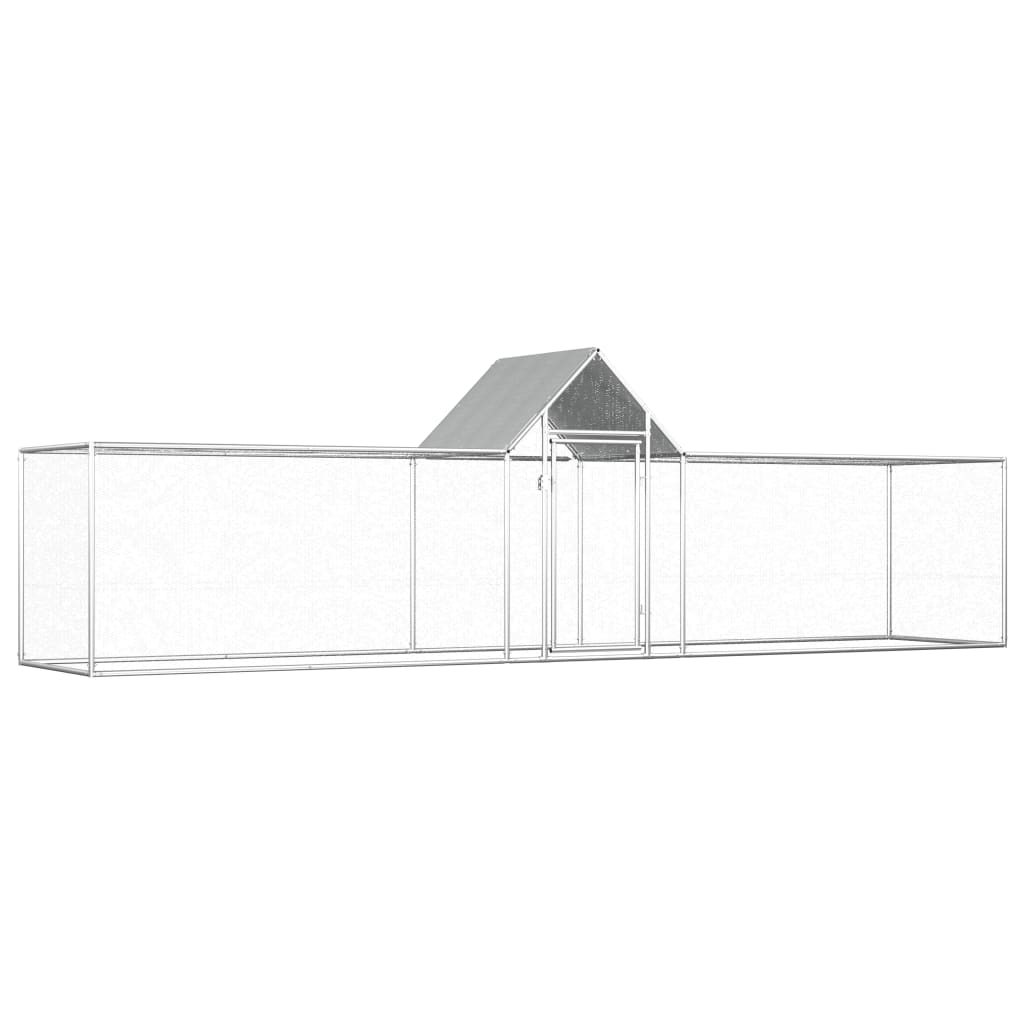 Vidaxl Chicken Run 5x1x1,5 m Galvanisé en acier