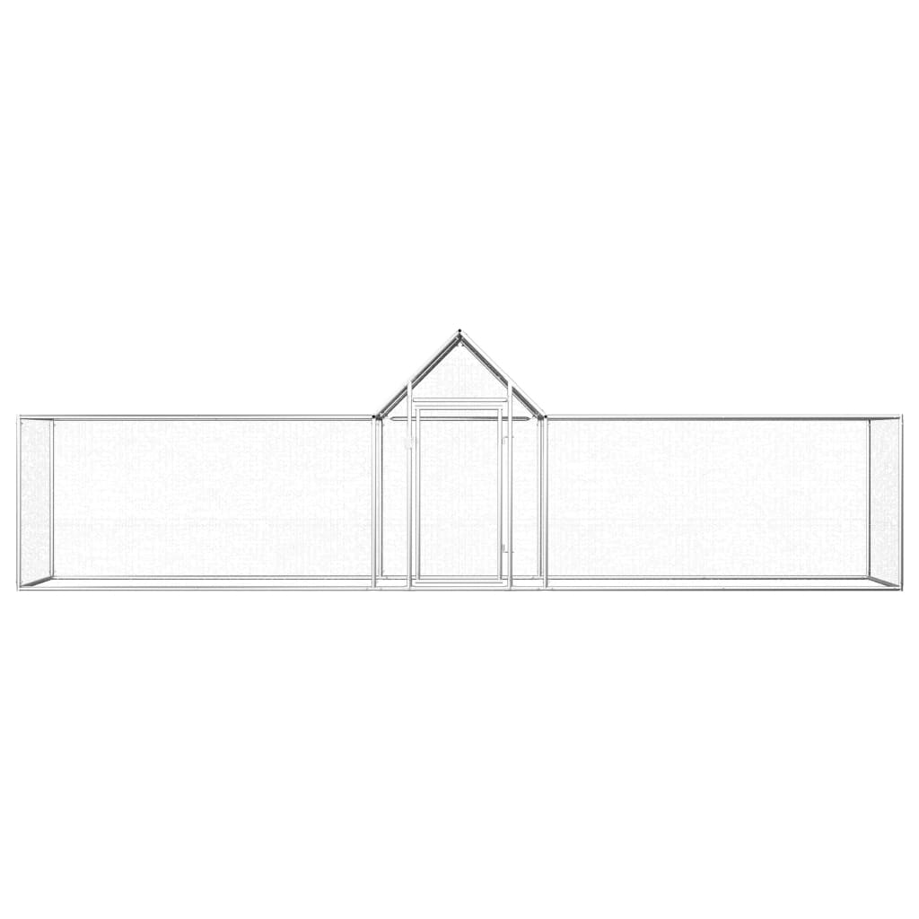 Vidaxl Chicken Run 5x1x1,5 m Galvanisé en acier