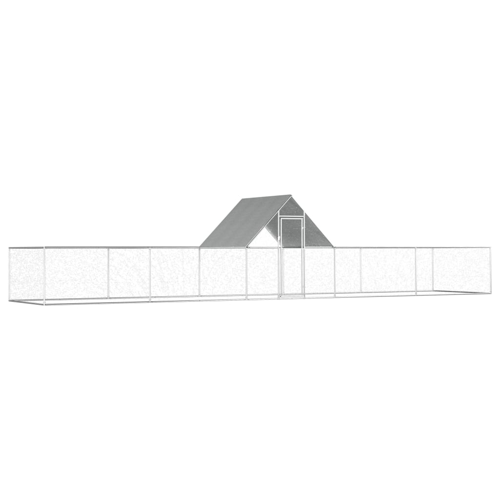 Vidaxl Chicken Run 10x2x2 m Galvanisé Steel