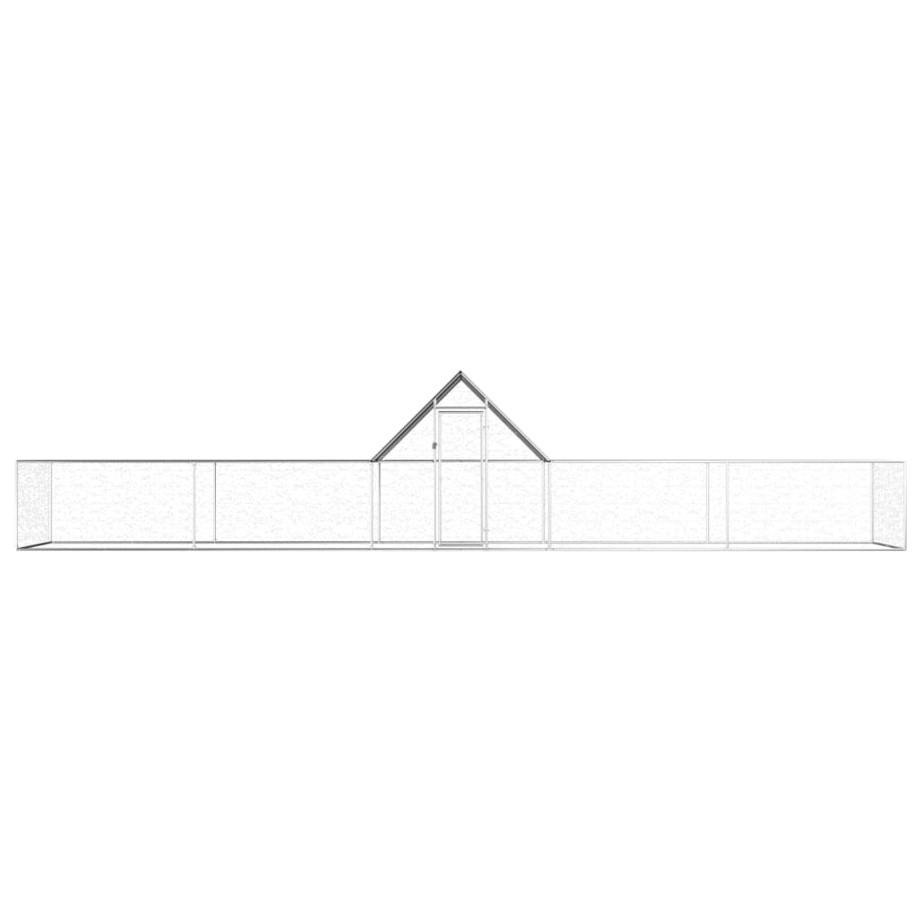 Vidaxl Chicken Run 10x2x2 m Galvanisé Steel