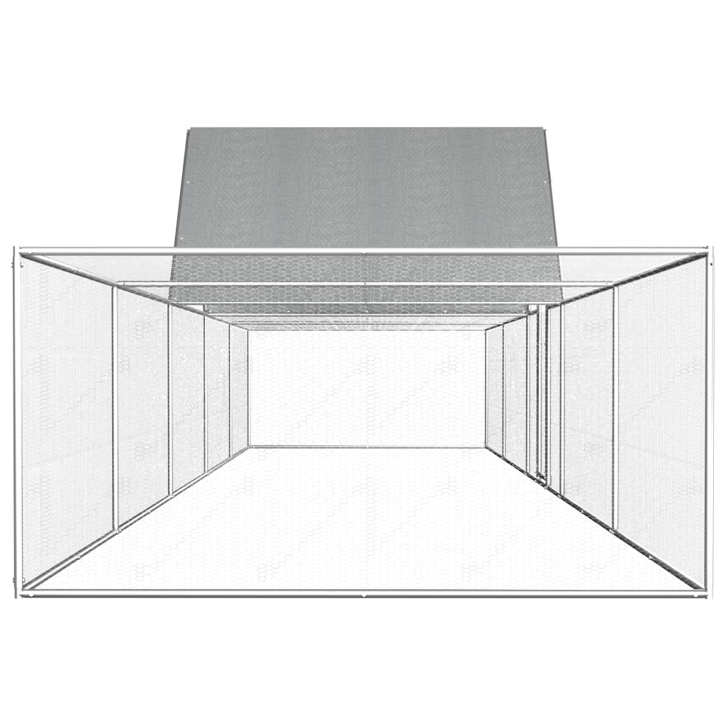 Vidaxl Chicken Run 10x2x2 m Galvanisé Steel