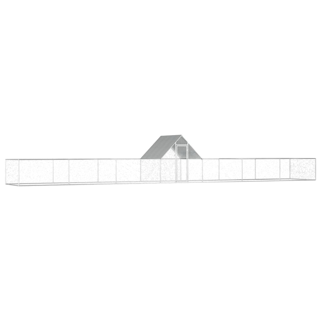 Vidaxl Chicken Run 14x2x2 m Galvanisé en acier