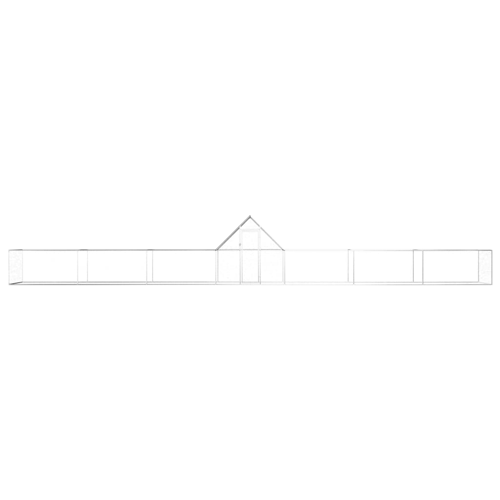 Vidaxl Chicken Run 14x2x2 m Galvanisé en acier