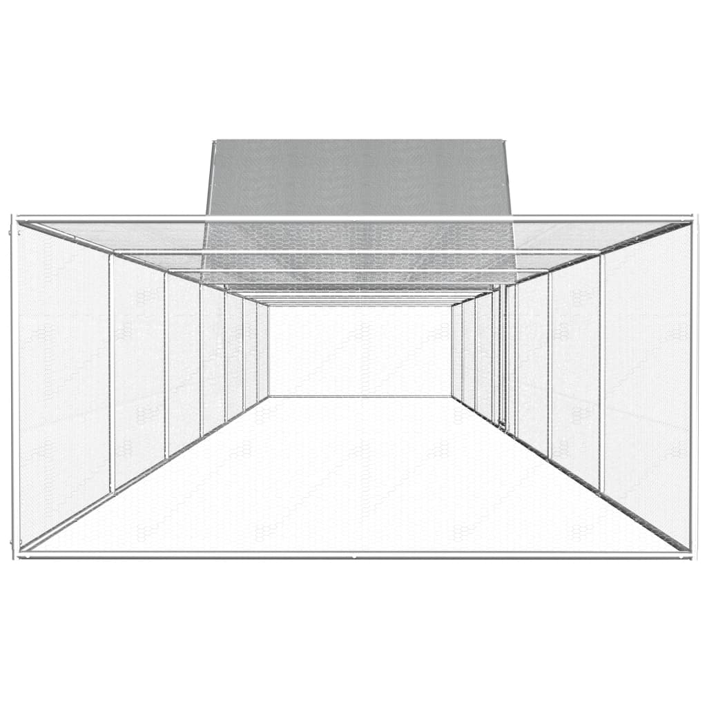 Vidaxl Chicken Run 14x2x2 m Galvanisé en acier