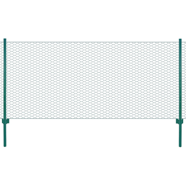 Vidaxl Fet Fet avec poteaux 25x0,75 m en acier vert
