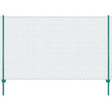 FET de maille filaire Vidaxl avec poteaux de 25x2 m en acier vert - afbeelding 1