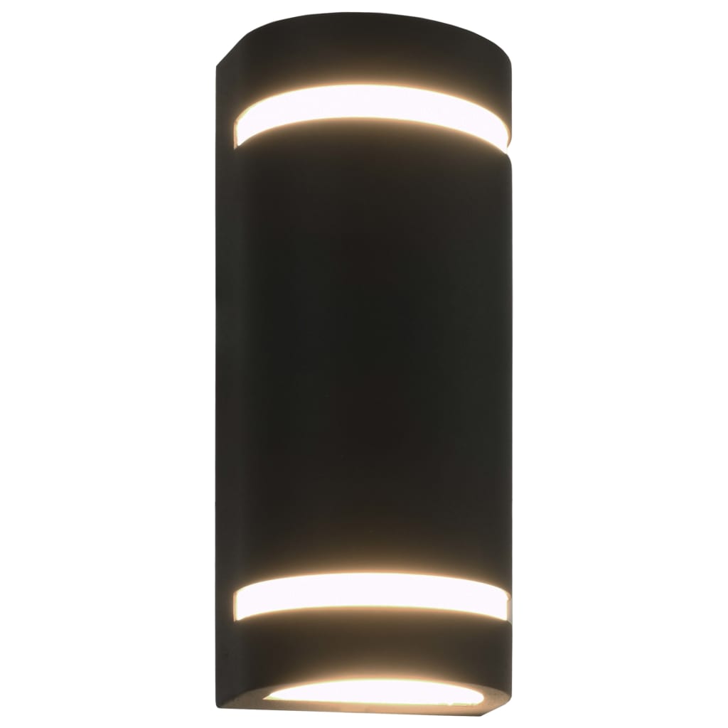 Vidaxl Lampes murales extérieures 2 PCS 35 W Black à moitié fini