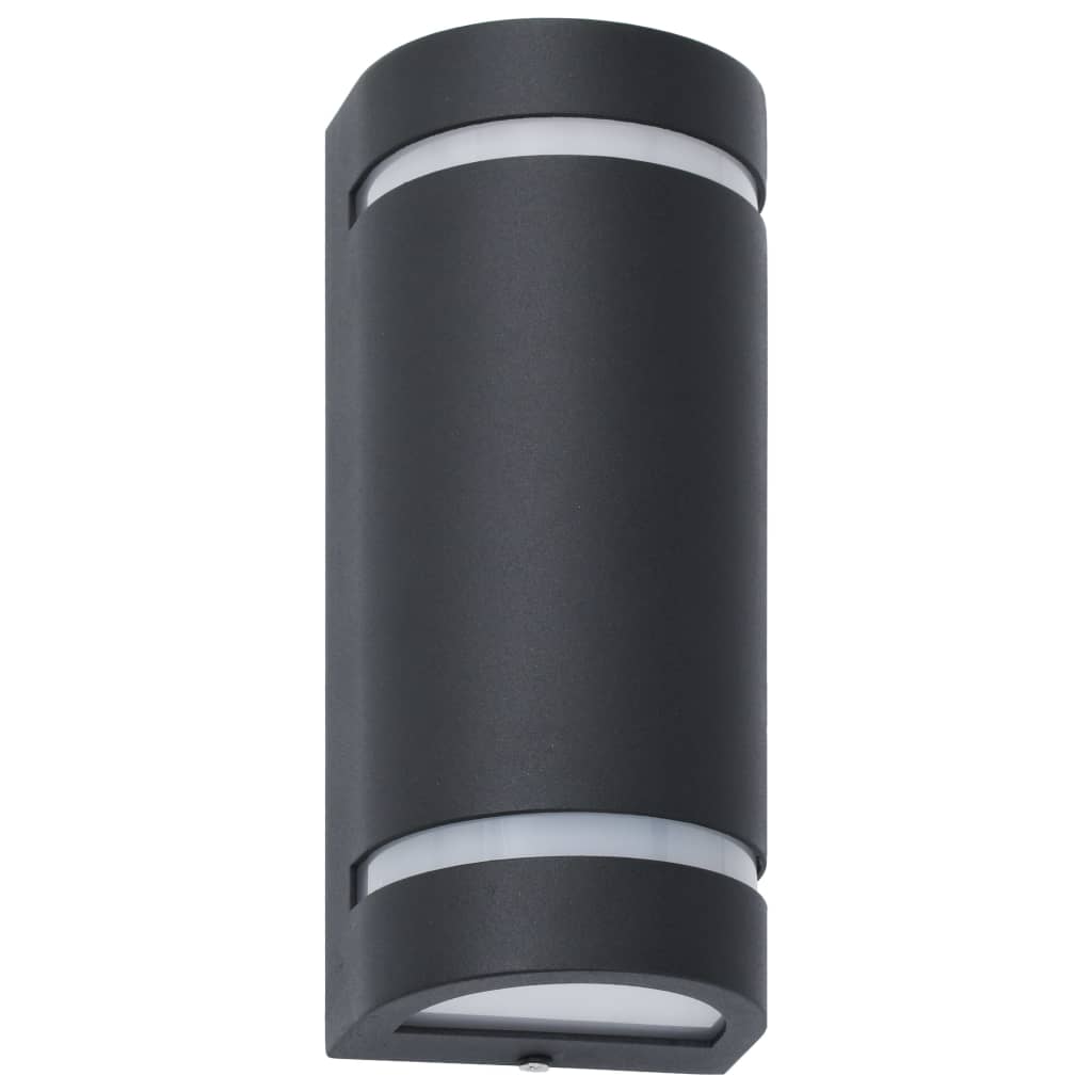 Vidaxl Lampes murales extérieures 2 PCS 35 W Black à moitié fini