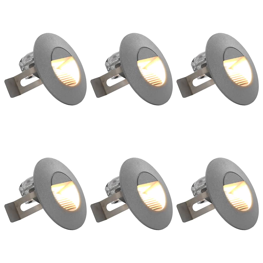 Vidaxxl appliques d'extérieur LED 6 pcs 2 w rondes couleur argent