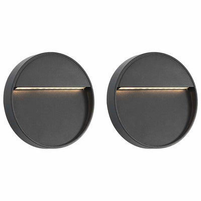 Vidaxl LED des lampes murales extérieures 2 pcs 3 W Round Black