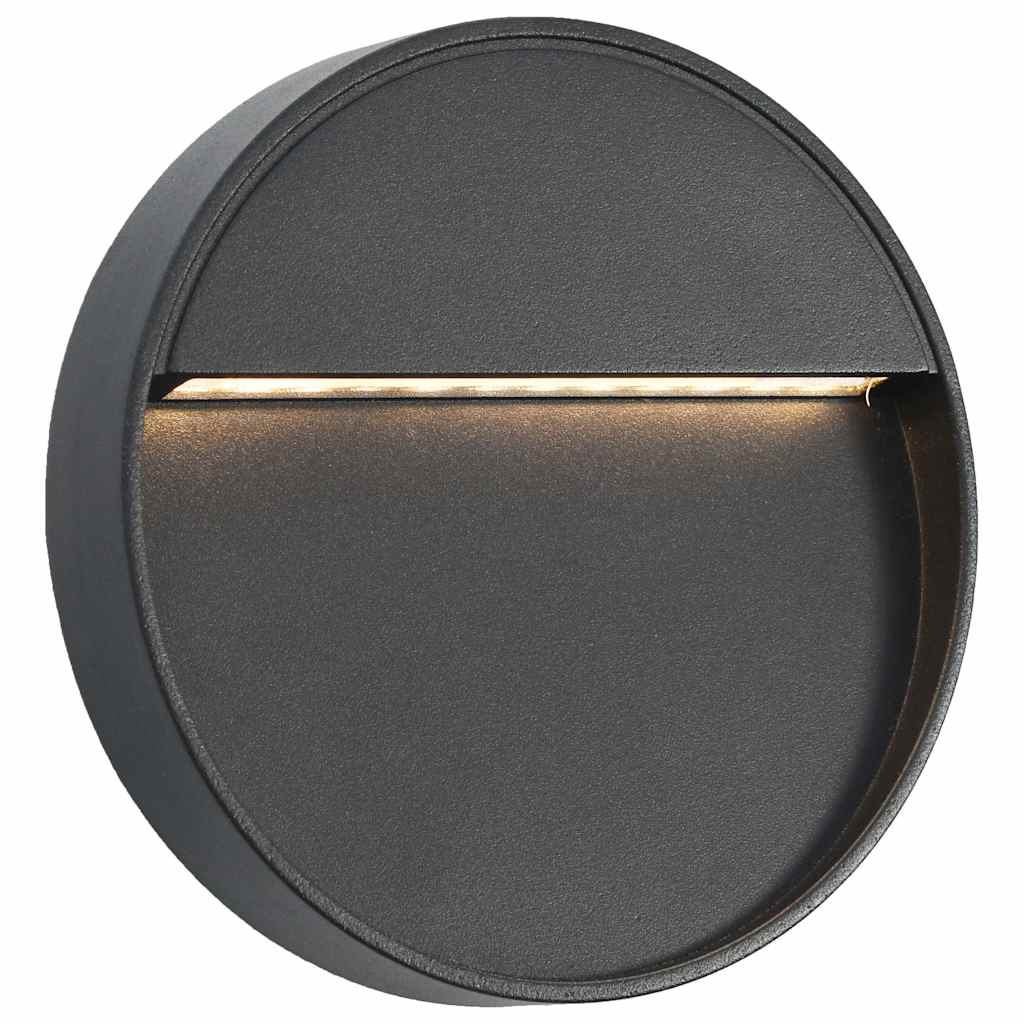 Vidaxl LED des lampes murales extérieures 2 pcs 3 W Round Black