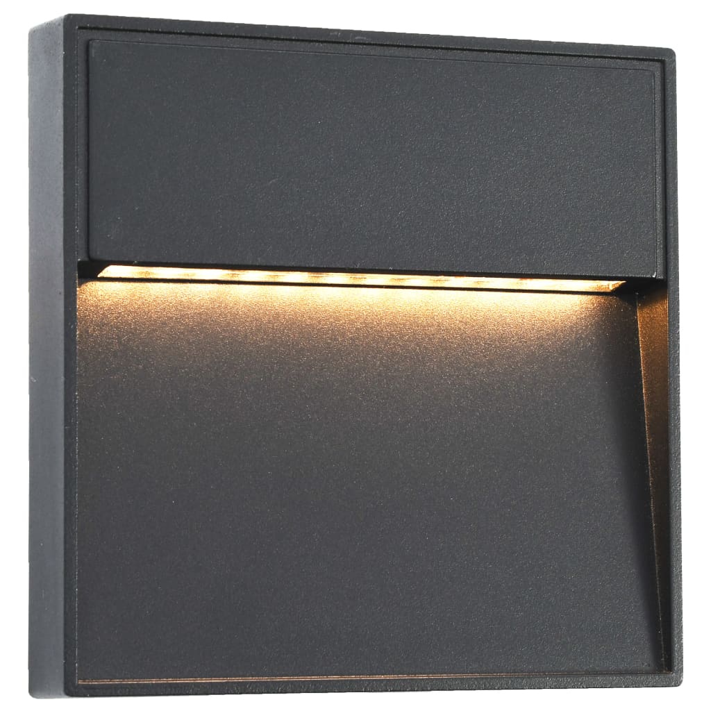 Vidaxl LED murs extérieurs 2 pcs 3 W carré noir